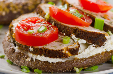 Grain bread sandwich with turkey