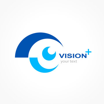  vision logo design, silhouette eye symbol icon vector