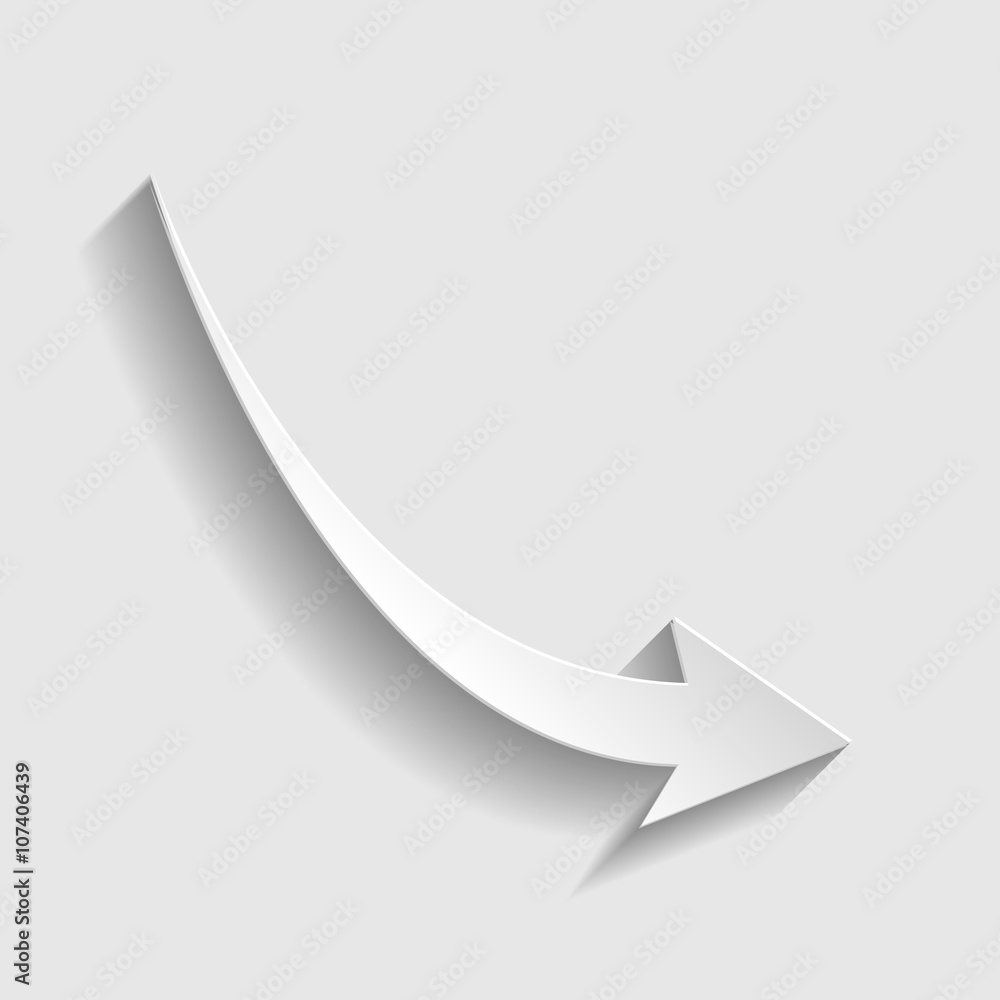 Poster declining arrow sign.