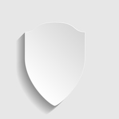 Shield sign. Paper style icon