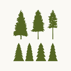 Obraz premium Camping symbols. silhouettes of trees