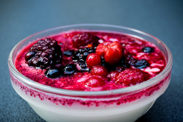 Panna cotta dessert - detail shot