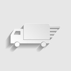 Delivery sign. Paper style icon