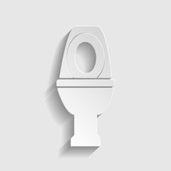 Toilet sign. Paper style icon