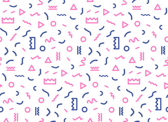 Seamless pattern in  colors with geometric elements. Pattern hipster style. Templates suitable for posters, postcards, fabric or wrapping paper