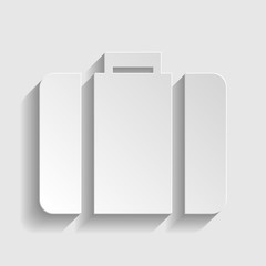 Riefcase sign. Paper style icon