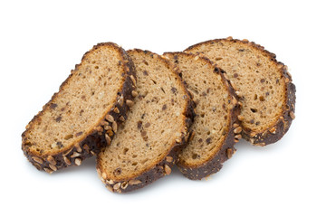 Rye bread isolated on white background.