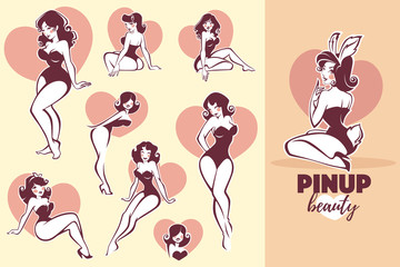 vector pinup and beauty collection.. - 107408698