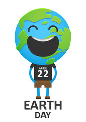 Adult smiling planet earth in a vest