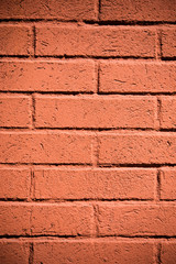 orange painted brick wall
