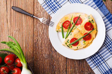 Delicious omelette with vegetables