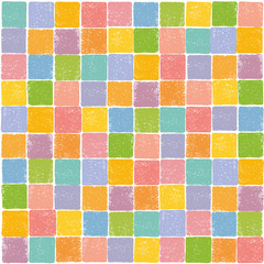 スタンプ風の四角を並べた　カラフル和風背景