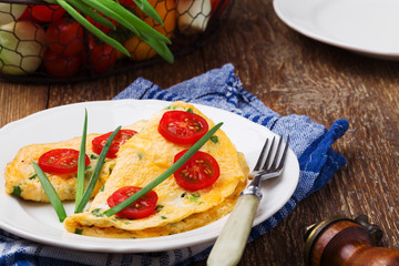 Delicious omelette with vegetables