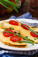 Delicious omelette with vegetables