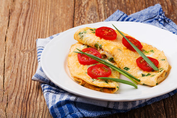 Delicious omelette with vegetables