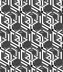 Contrast black and white symmetric seamless pattern 