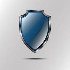 Metallic blue silver shield