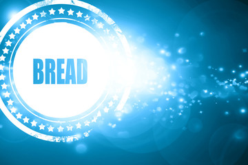 Blue stamp on a glittering background: Delicious bread sign