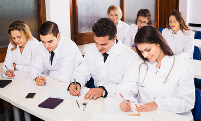 Fototapeta premium Scientists at training courses
