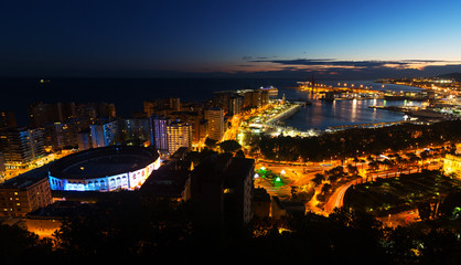 Night view of  Malaga