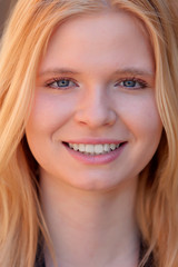 Portrait of blonde girl outdoor