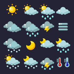 Meteorology icons set. Vector illustration