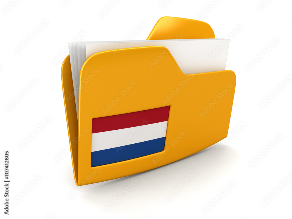 Poster folder and lists with netherlands flag. image with clipping path