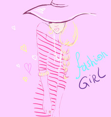 elegant woman with hat