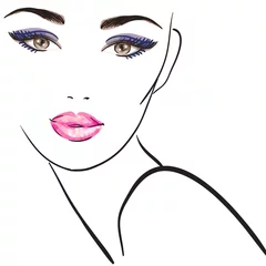 Fotobehang Aquarel portret Woman face. fashion illustration  © Anna Ismagilova