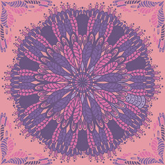 Set of seamless oriental ornamental pattern. Hand drawn mandala texture with dots. Vector decorative background with floral and geometric ornament. Boho festival style. Ethnic style: arabic or ingian.
