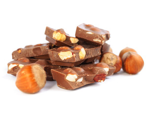 Milk chocolate with hazelnuts