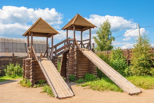 Former Russian fun - Wooden Sliding Hill