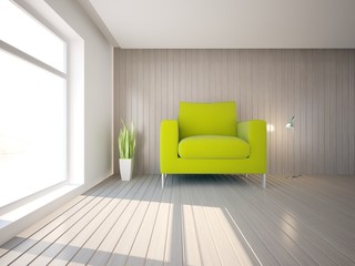 white interior design of living room