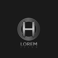 Silver H letter logo