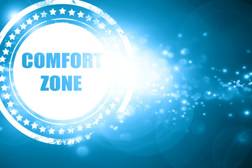 Blue stamp on a glittering background: comfort zone