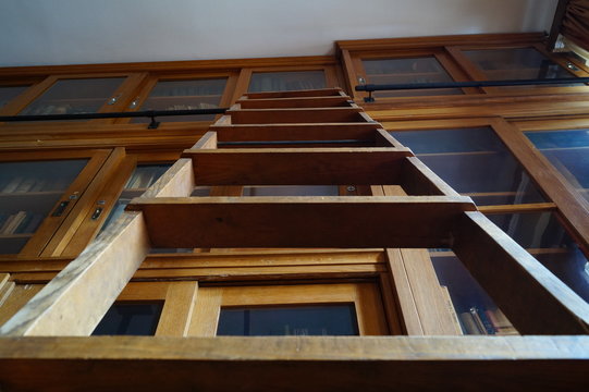 Wooden Ladder in the Library