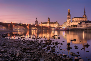 Dresden Altstadt Ansicht zum Sonnenaufgang