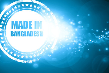 Blue stamp on a glittering background: Made in bangladesh