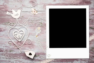 First Communion card empty photo frame
