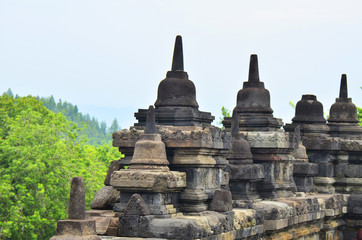 Fototapeta premium wall of Borobudur, Java, Indonesia
