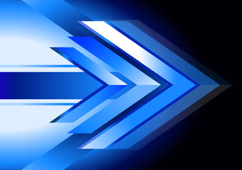 abstract blue arrow background. technology backdrop, motion bann