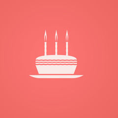 birthday cake symbol. flat icon illlustration smooth gradient ba