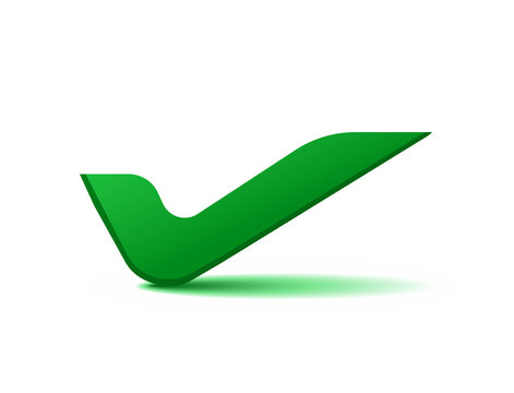 check mark icon, symbol, sign, green vector