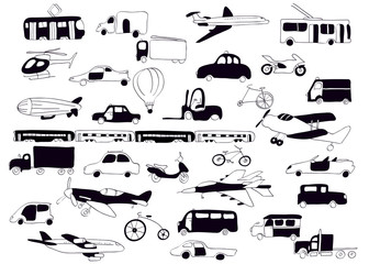 black and white transport set