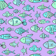 Seamless pattern with fish. 
