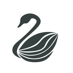 swan swimming in the water, symbol. icon design, illustration