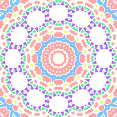 Geometrical seamless color flowers circles  pattern