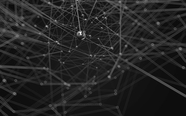 Abstract polygonal space low poly dark background