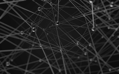 Abstract polygonal space low poly dark background