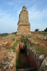 Fototapeta na wymiar underground room in the ancient Amrit ruins